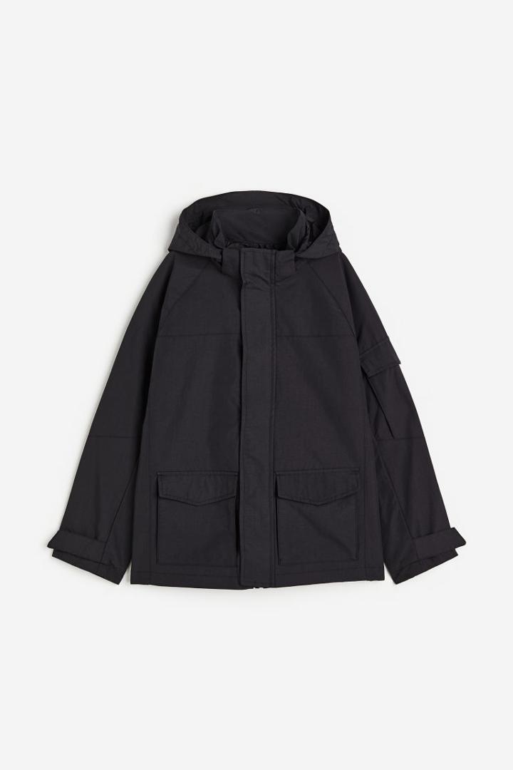 H & M - Hooded Shell Jacket - Black