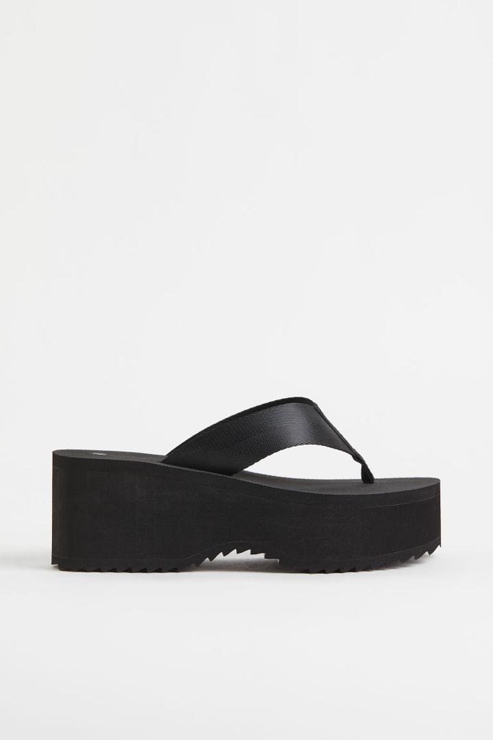 H & M - Platform Flip-flops - Black