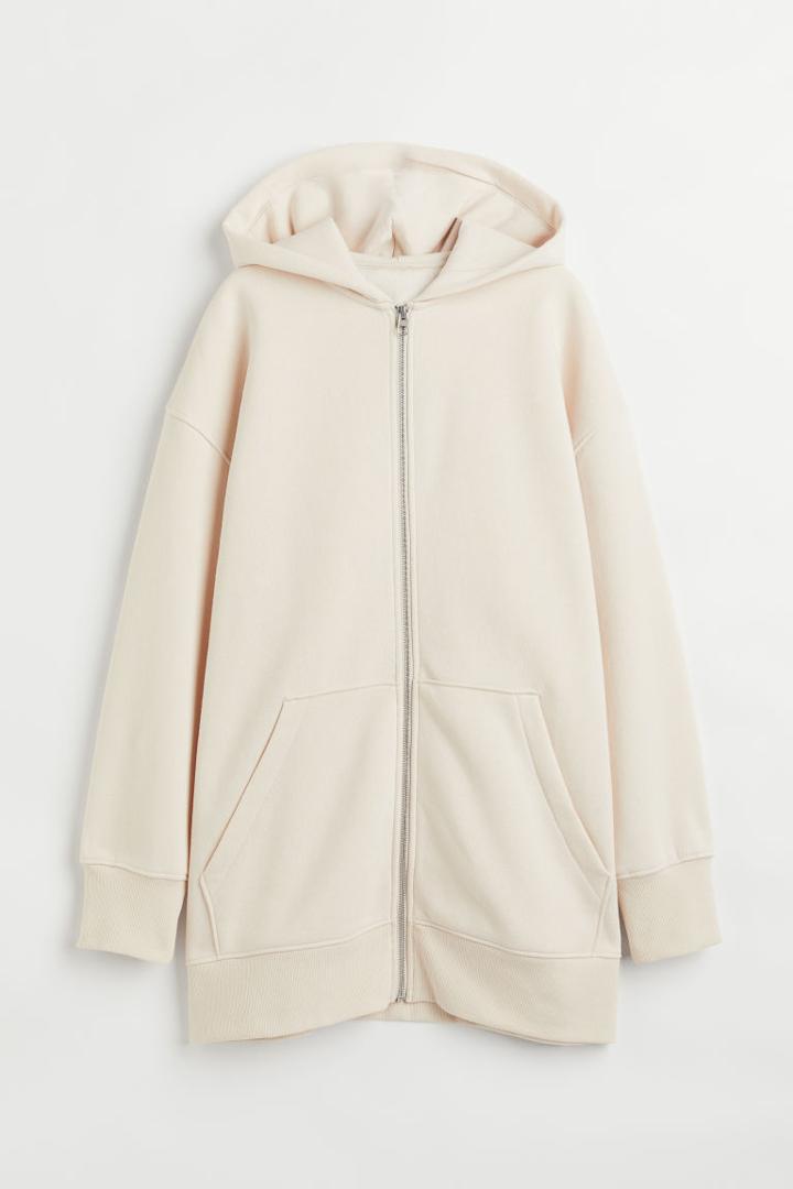 H & M - Oversized Hooded Jacket - Beige