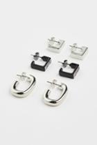 H & M - 3 Pairs Earrings - Black