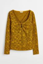 H & M - Ribbed Jersey Top - Yellow