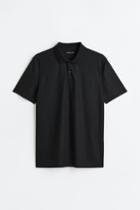 H & M - Piqu Sports Shirt - Black