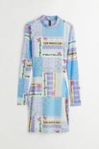 H & M - Patterned Bodycon Dress - White