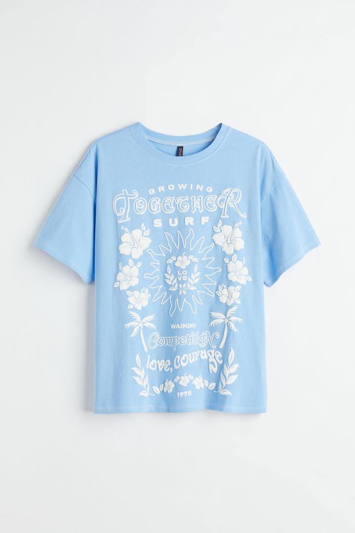 H & M - H & M+ Printed T-shirt - Blue