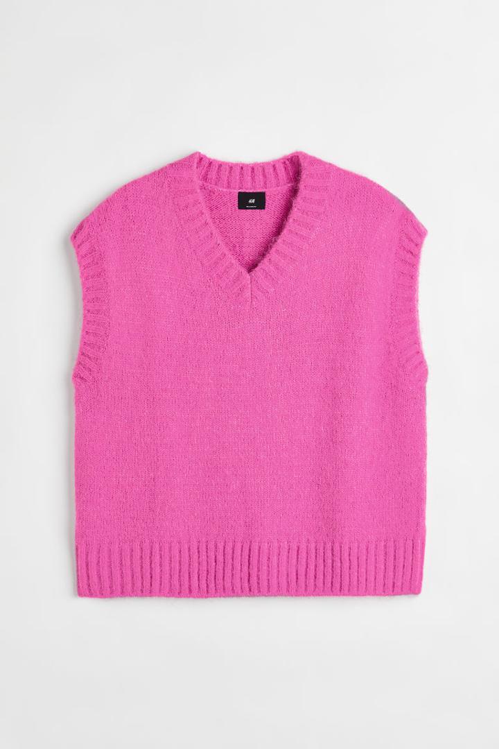 H & M - Relaxed Fit Sweater Vest - Pink