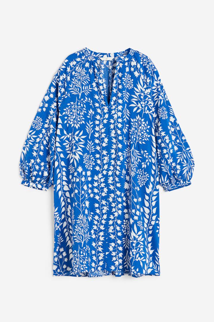 H & M - Double-weave Tunic Dress - Blue