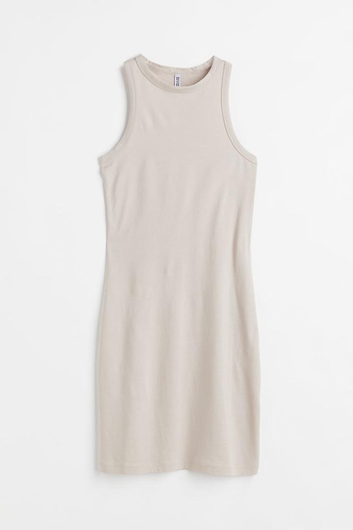 H & M - Cotton Bodycon Dress - Brown