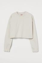 H & M - Crop Sweatshirt - Beige