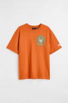 H & M - Relaxed Fit Printed T-shirt - Orange