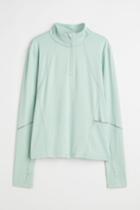 H & M - Drymove&trade; Half-zip Sports Top - Green