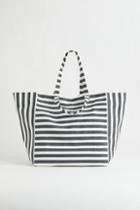 H & M - Striped Beach Bag - Beige