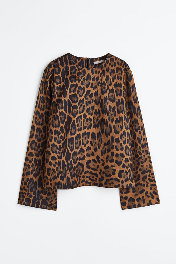 H & M - Long-sleeved Blouse - Black
