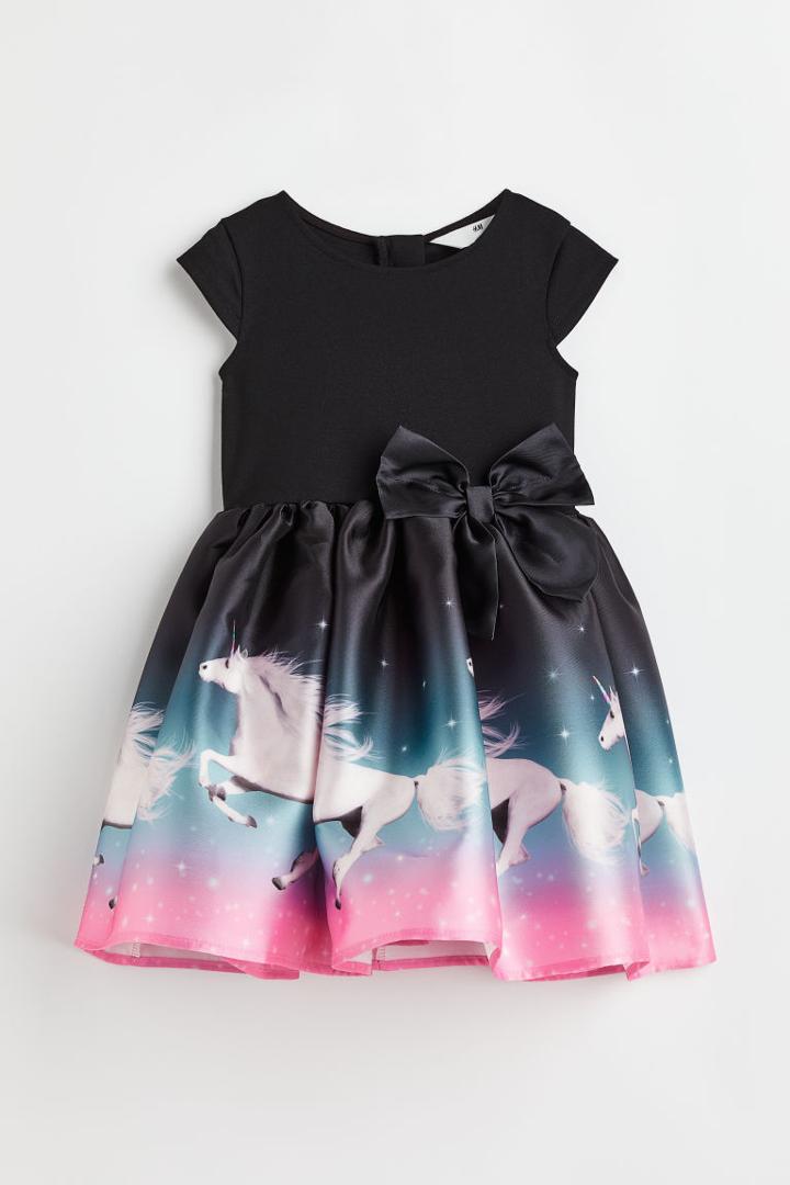 H & M - Flared-skirt Dress - Black