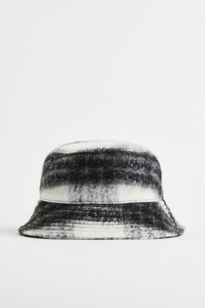 H & M - Wool-blend Bucket Hat - Black