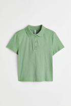 H & M - Cotton Polo Shirt - Green