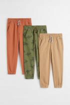 H & M - 3-pack Twill Joggers - Beige