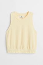 H & M - Terry Crop Tank Top - Yellow