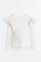 H & M - Mama Ruffle-trimmed Top - White