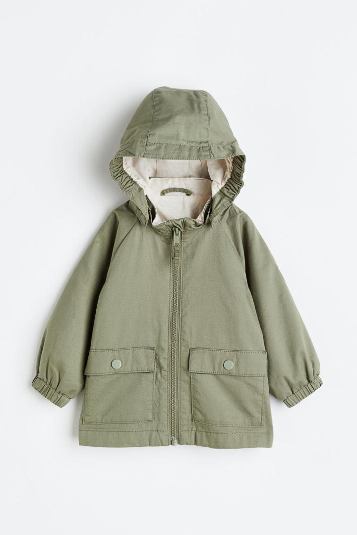 H & M - Hooded Cotton Parka - Green