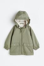 H & M - Hooded Cotton Parka - Green