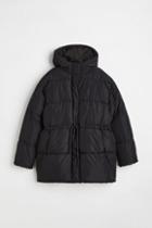 H & M - Drawstring-waist Puffer Jacket - Black