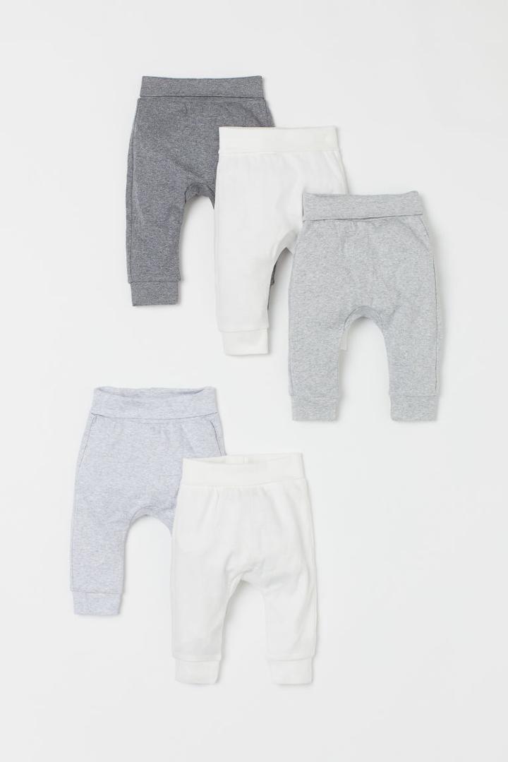 H & M - 5-pack Cotton Pants - Gray