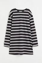 H & M - Long-sleeved Cotton Dress - Black