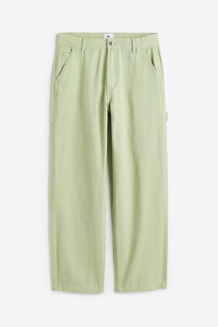 H & M - Relaxed Fit Work Pants - Green