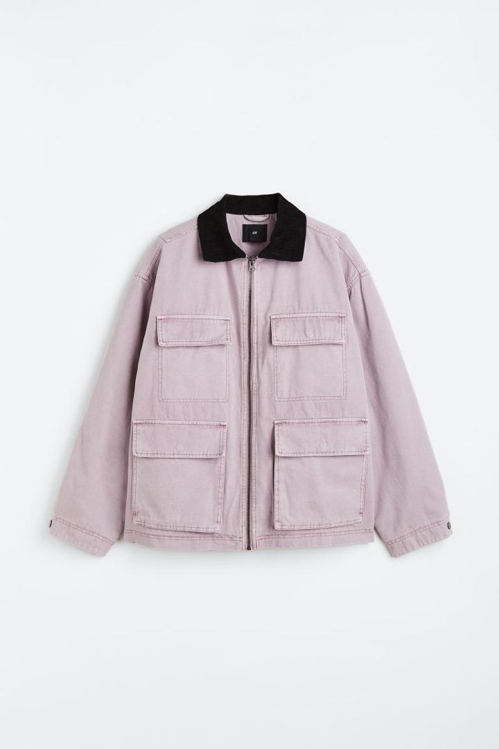 H & M - Regular Fit Utility Jacket - Purple