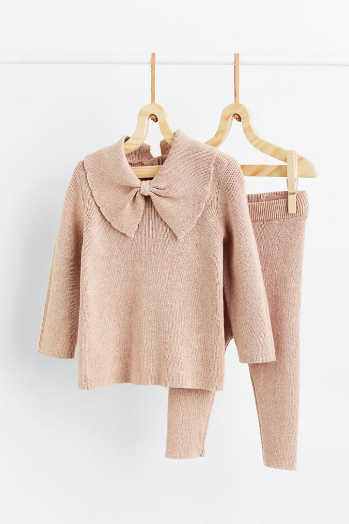H & M - 2-piece Knit Cotton Set - Orange
