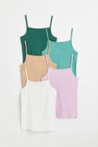 H & M - 5-pack Jersey Tank Tops - Purple