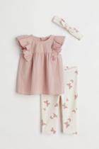 H & M - 3-piece Cotton Set - Pink