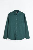 H & M - Regular Fit Twill Shirt - Green