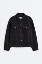 H & M - Regular Fit Denim Jacket - Black