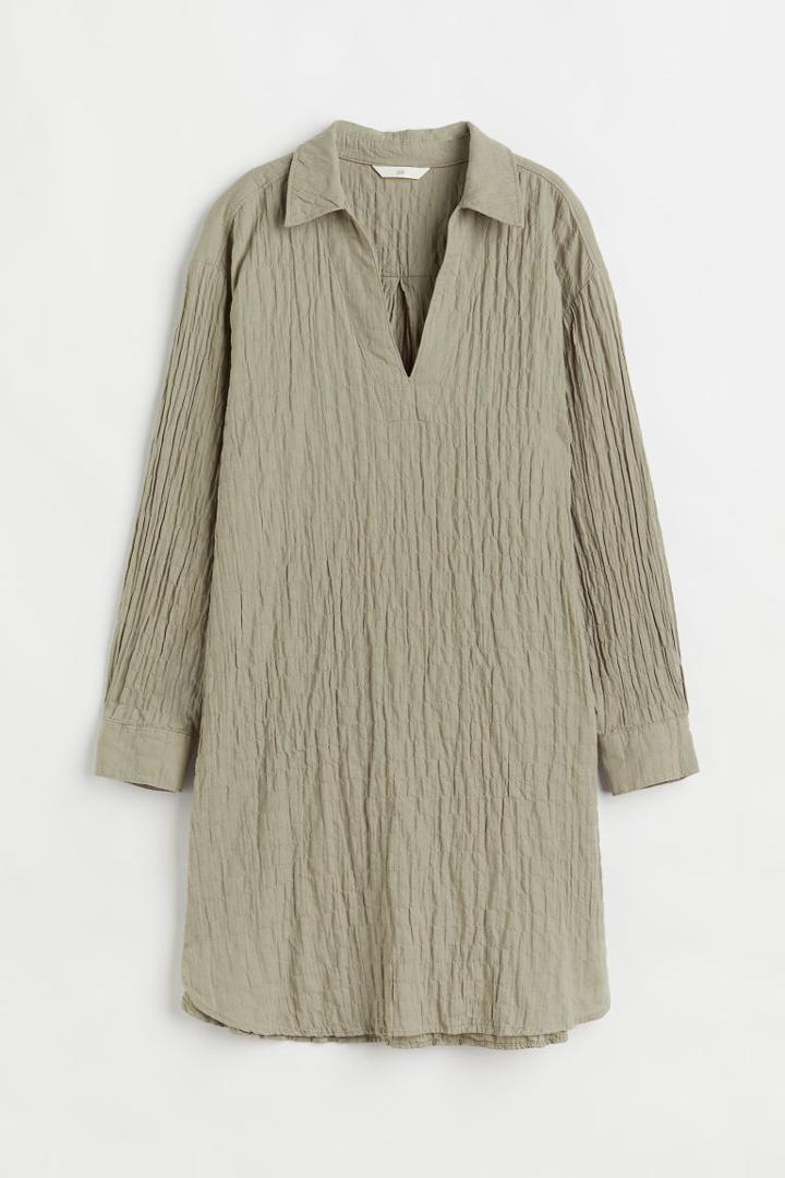 H & M - Collared Dress - Green
