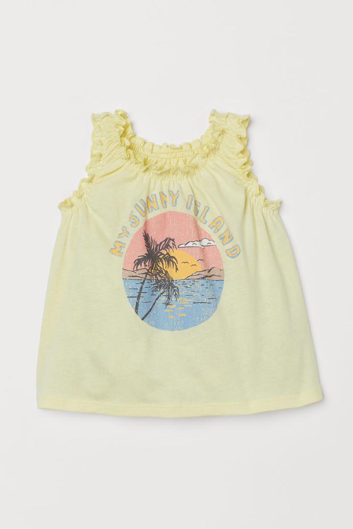 H & M - Printed Sleeveless Top - Yellow
