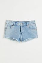 H & M - Low Waist Denim Shorts - Turquoise