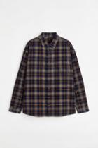 H & M - Oversized Fit Corduroy Shirt - Blue
