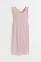 H & M - Mama Ruffle-trimmed Jersey Dress - Pink