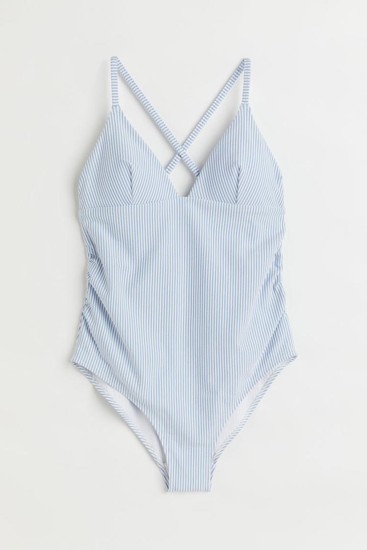 H & M - Mama Padded-cup Swimsuit - Blue