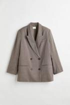 H & M - Oversized Double-breasted Jacket - Gray