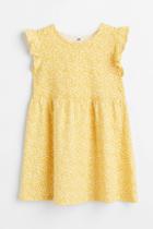 H & M - Cotton Jersey Dress - Yellow
