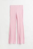H & M - Ribbed Jersey Pants - Pink