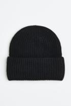 H & M - Rib-knit Cashmere Hat - Black