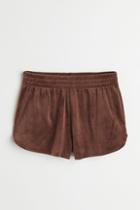 H & M - Velour Shorts - Brown
