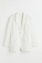 H & M - Oversized Linen-blend Jacket - White