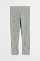 H & M - Leggings With Brushed Inside - Green