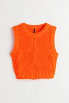 H & M - Crop Sweater Vest - Orange