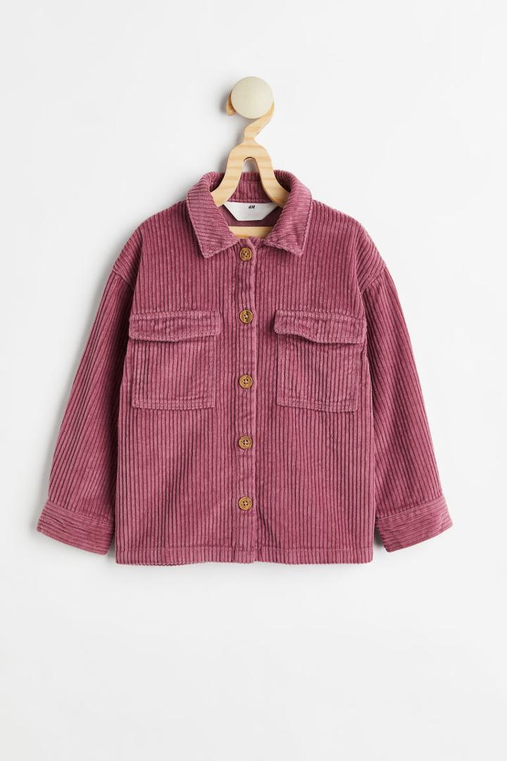 H & M - Corduroy Overshirt - Pink