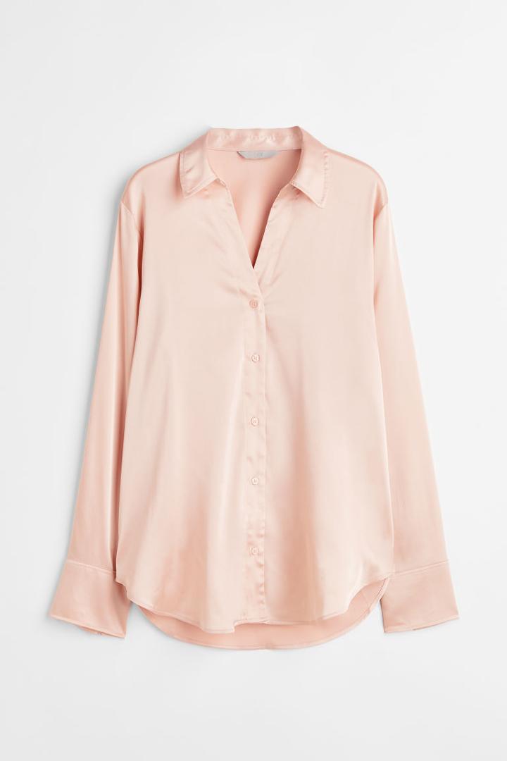 H & M - V-neck Blouse - Orange